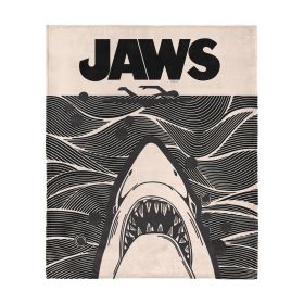 Jaws Duotone Poster Silk Touch Throw Blanket 60x80 inches
