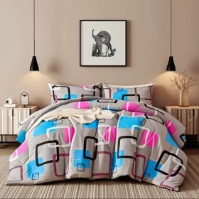 3pcs Duvet Cover Set Queen Duvet Coverx1 Pillowcasex2 Extremely Diverse Styles (Option: New Geometry)
