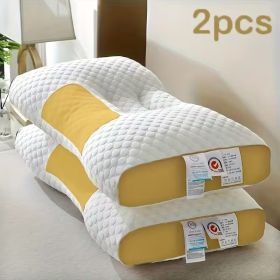 YBZ 3D Knitted Cotton Massage Pillow(2pack) (Color: Yellow)
