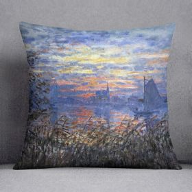Sunset on the Seine by Monet Cushion (Insert: Without Insert, size: 20" X 20")