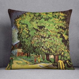 Chestnut Trees in Blossom by Van Gogh Cushion (Insert: Without Insert, size: 20" X 20")